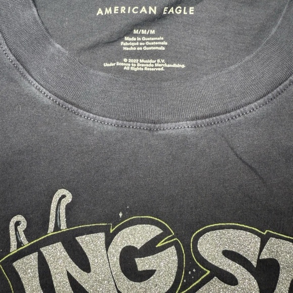 American Eagle Rolling Stones Blue Short Sleeve Shirt Dragon MEDIUM - Picture 3 of 4